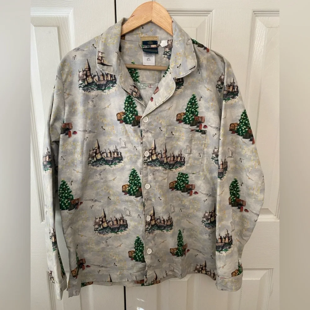POTTERY BARN teen Harry Potter Christmas Organic Cotton Flannel‎ Pajama Set S ❗️